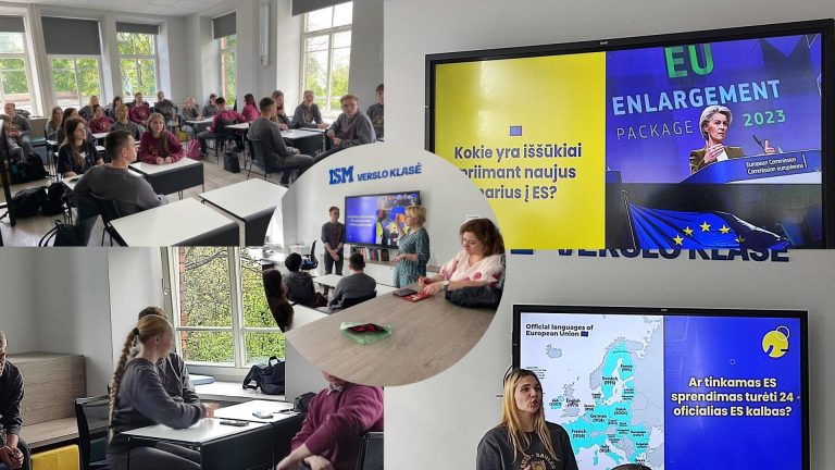 Kauno „Saulės“ gimnazijos mokiniai dalyvavo integruotoje pamokoje-debatuose „Aš – Europos pilietis“